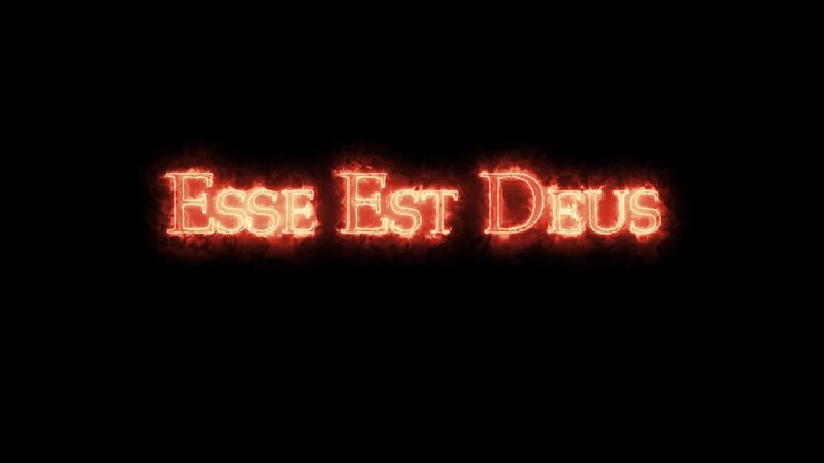 Esse Est Deus written with fire. Loop