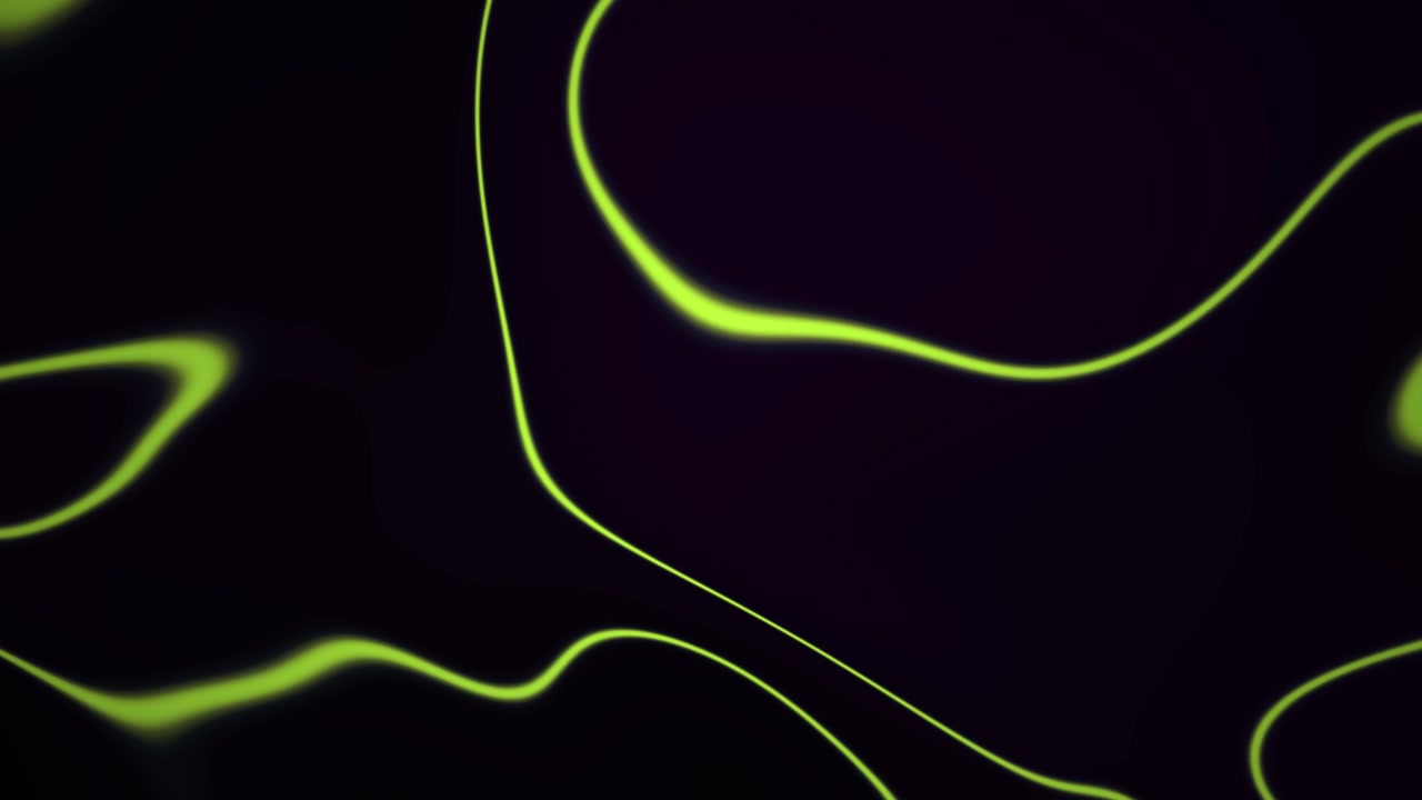 Animated Abstract Green Glowing Lines on Dark Background