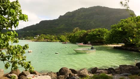 bahía tranquila en la polinesia francesa. isla del jugador. rikitea