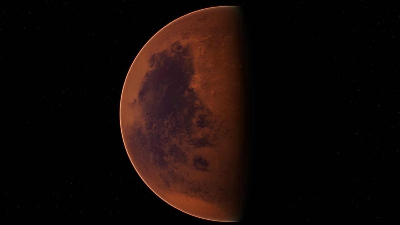 red planet Mars in the starry sky