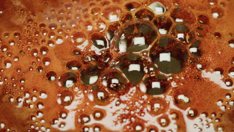 boiling caramel with bubbles