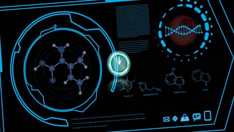 animación del reloj moviéndose sobre el procesamiento de datos en fondo negro