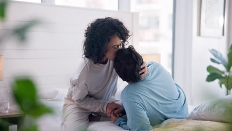 holding hands, kiss and couple on a bed