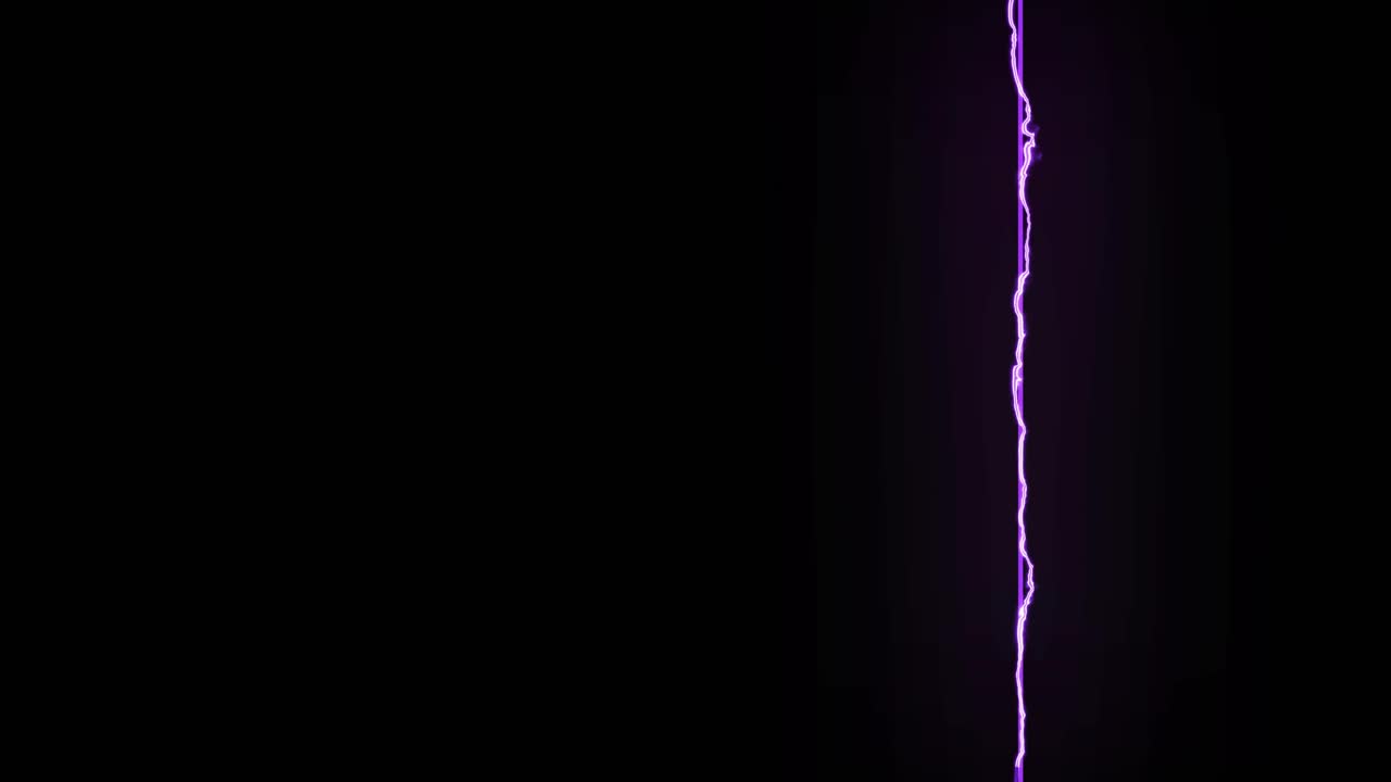 A single vertical bolt of purple electricity or lightning crackles on black background. For energy, power, or storm-related concepts
