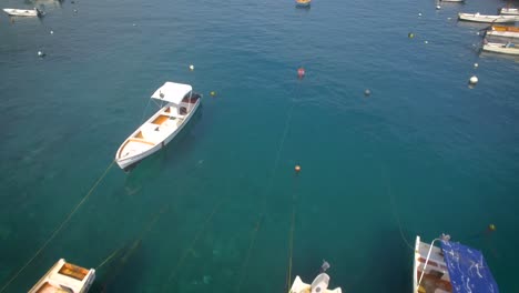 Aerial-view-of-a-small-fishing-boats-marina-in-the-Caribbean-Sea