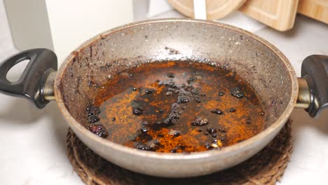 dirty burnt pan