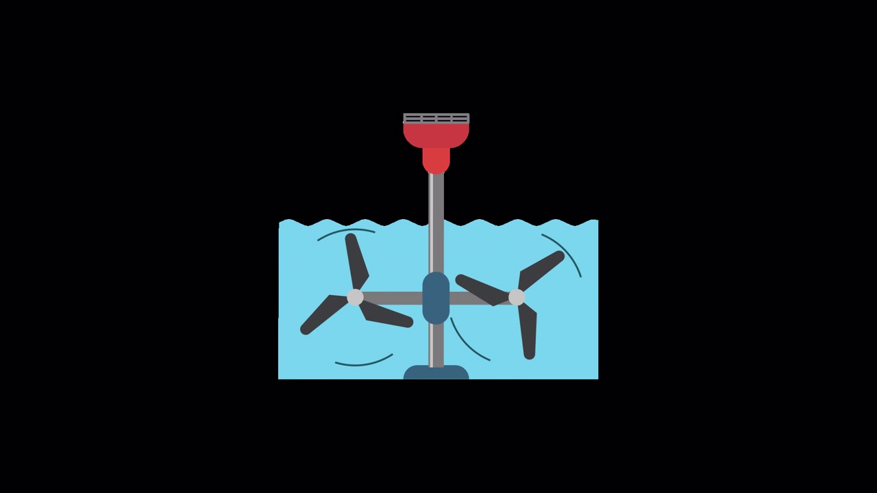 Animated Tidal Energy Generator Producing Clean Power