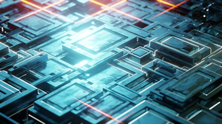 Animazione video 4K. Sfondo astratto con luci fluenti e luminose