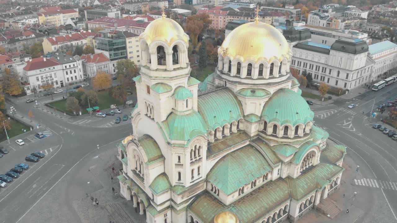 catedral san aleksandar nevski en sofia, bulgaria - vista aérea