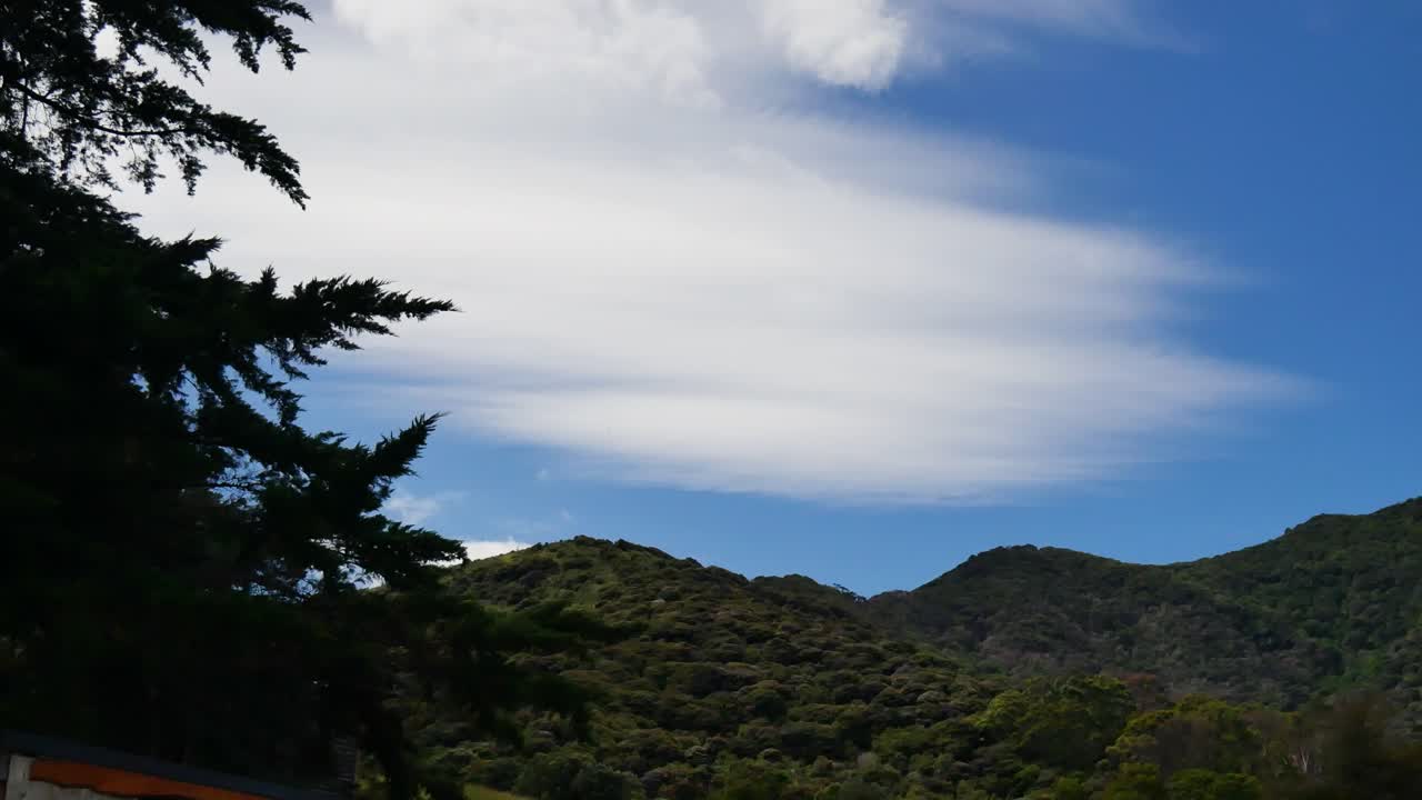 rolling green hills with blue sky and cloud