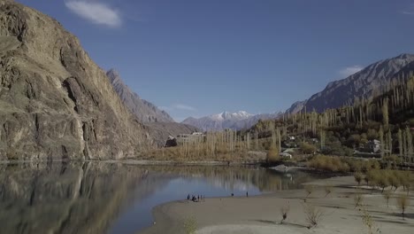 Aerial-View-Of-Khalti-Lake-And-Canyon-Landscape