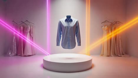 shirt and dresses on display