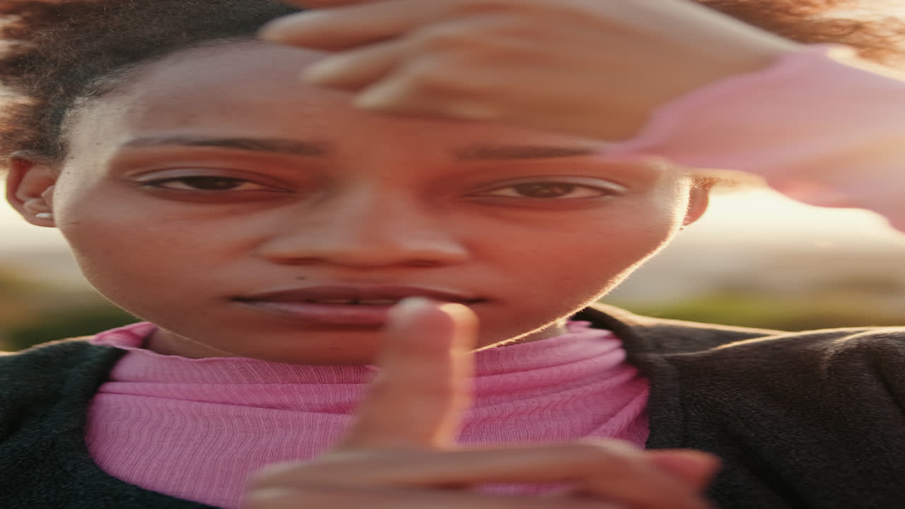 Young Woman Dances in Golden Sunset Light