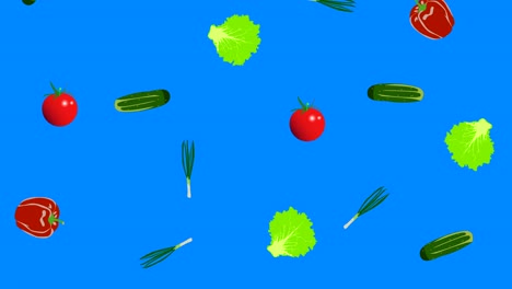 vegetables elements animation chroma key background removable, seamless loop