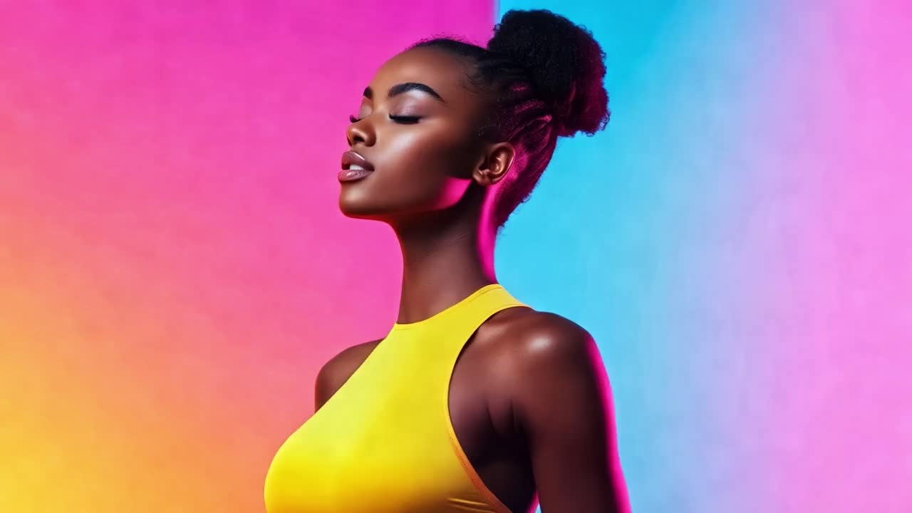 Ritratto di una bella donna afroamericana