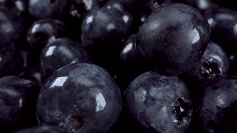 macro view blueberries turning slowly, 4k closeup blueberry fruit