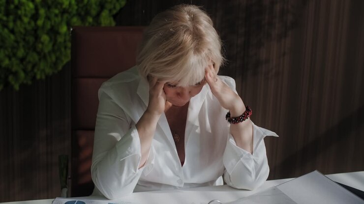 Mujer estresada en el trabajo