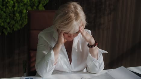 stressed woman at work
