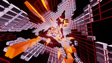 VJ Loop Is a Fast-Moving Triangular Bright Tunnel with Rotation.