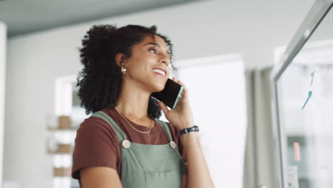 Business,-phone-call-and-black-woman-with-smile