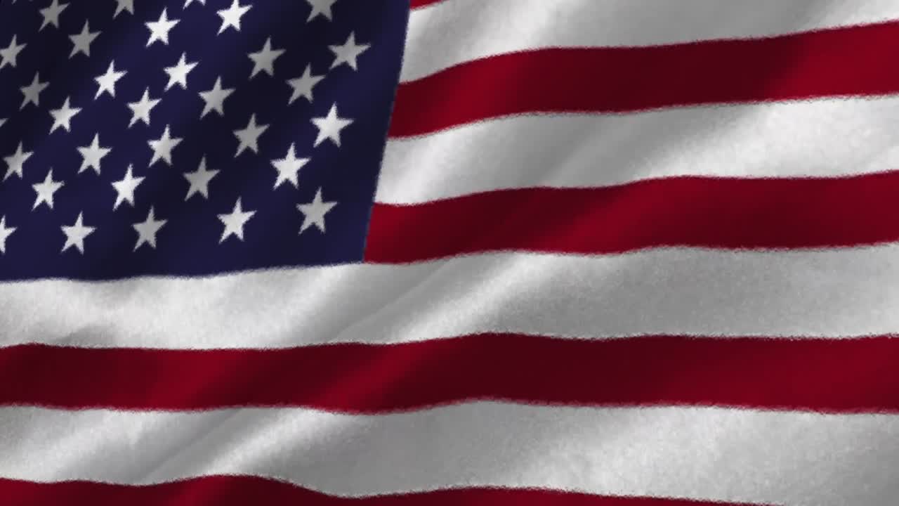 animación de una bandera de los estados unidos ondeando. patriotismo y bandera nacional