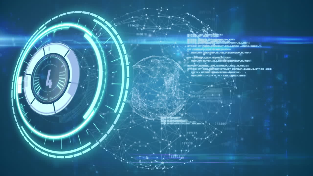 연결 네트워크와 글로브의 클럭 오버 애니메이션