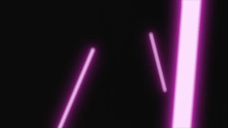 Pulsating-pink-neon-strip-lights-floating-on-a-black-background