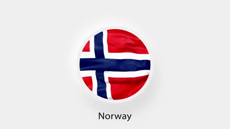 norway circular flag loop. animated national flag of norway. realistic norway flag waving. 4k