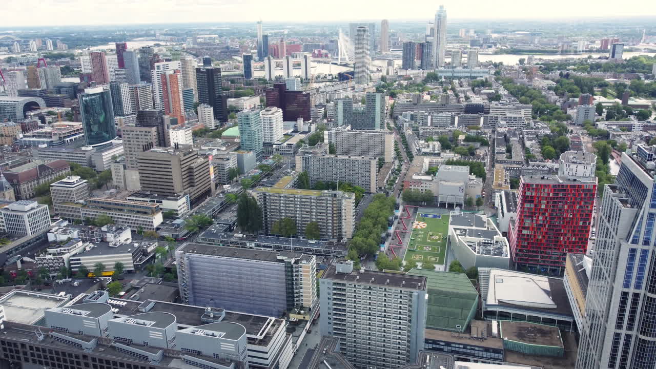 vista aérea del paisaje urbano de rotterdam