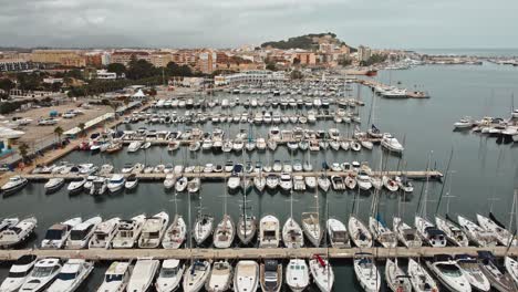 sea and port from drone aerial shot