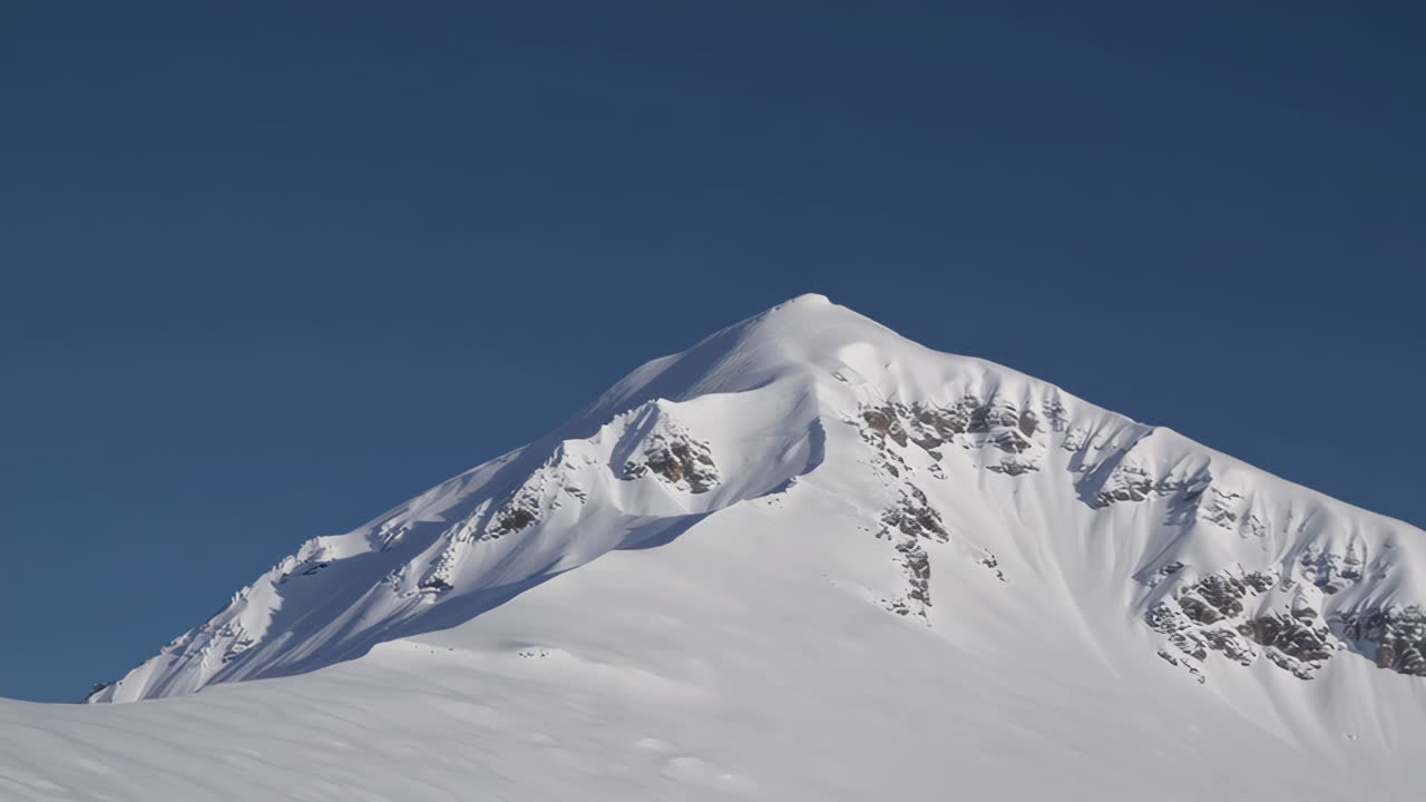 Snowy Mountain Peak Under Clear Blue Sky