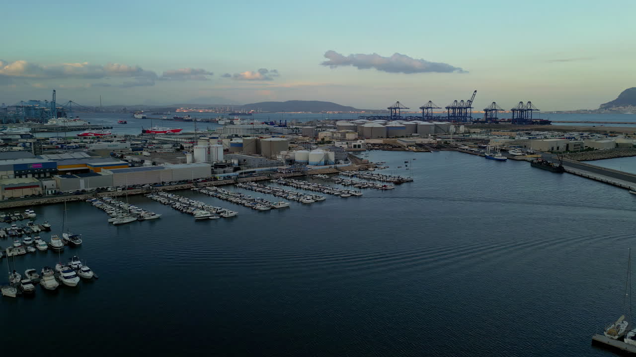 Bird's eye view of the port of Algeciras in the Cadiz province of Spain
