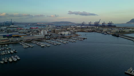 bird's eye view of the port of algeciras in the cadiz province of spain