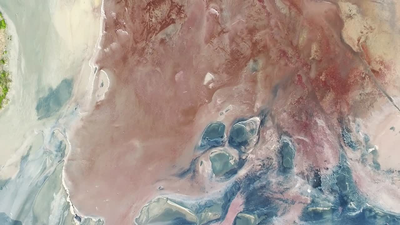 Ripresa aerea zenitale della parte orientale delle saline di Cabo Rojo, Porto Rico