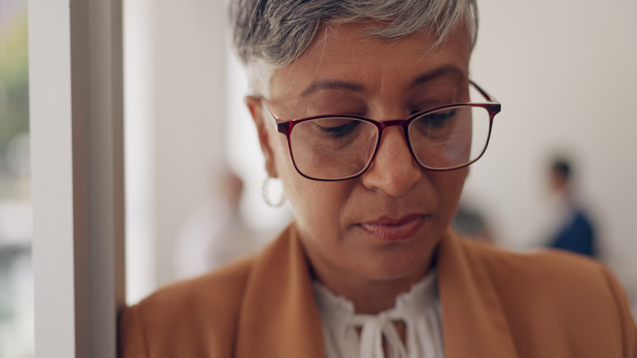 Business woman, face and senior executive