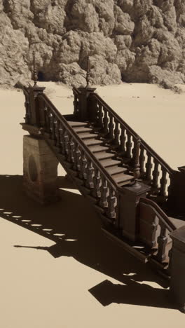 ancient stone staircase in the desert