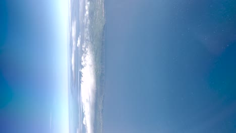 aerial vertical footage of são jorge, acores islands