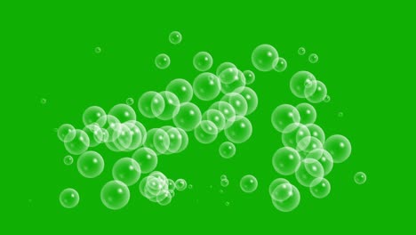 soap bubbles stream motion graphics with green screen background