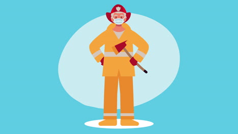 animación de personajes profesionales de bomberos