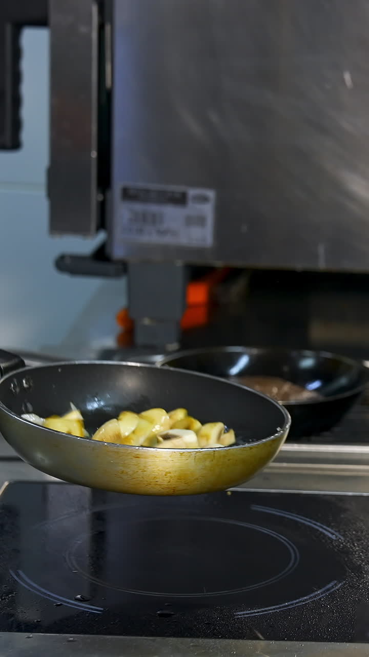Cooking Vegetables and Steak in a Commercial Kitchen