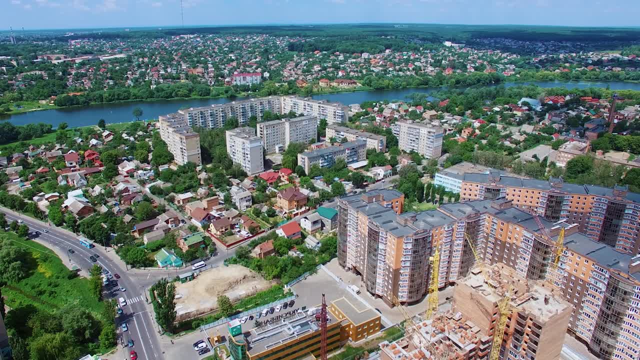 View of urban landscape. Skyline of urban architectural landscape