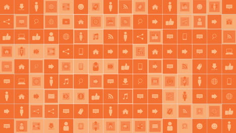 iconos sociales en el fondo de la red