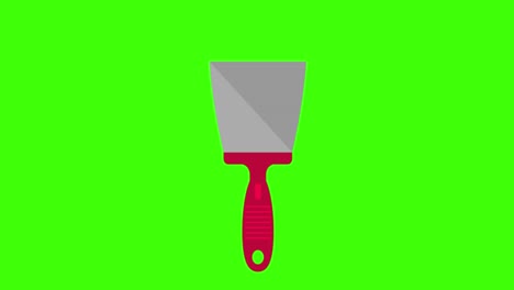 icon of a putty knife tool on a green screen in 4k