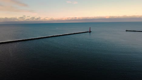 lake michigan as seen from the muskegon channel on the western coast