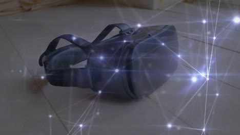 animación de la red de conexiones a través de auriculares vr