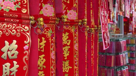 a shop sells decorative ornaments during the preparation of the chinese new year celebration