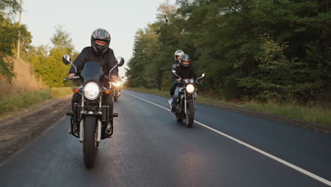 young people travel on motorcycles in a picturesque place 1