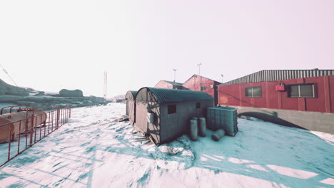 russian research and polar expedition base buildings in arctic