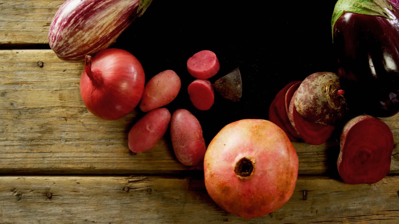Various vegetable on concrete board 4k