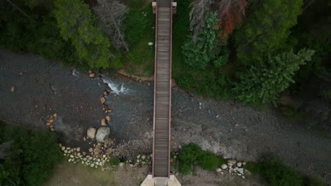 Birds-Eye-view-Keystone-Blue-River-ski-resort-summer-Breckenridge-Colorado-Vail-resort-Epic-Pass-ski-snowboard-bike-biking-biker-aerial-cinematic-drone-slowly-forward-motion